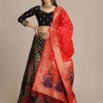 Banarasi Silk Black Lehenga Choli