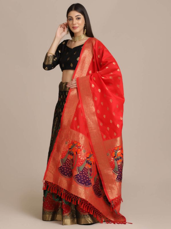 Banarasi Silk Black Lehenga Choli