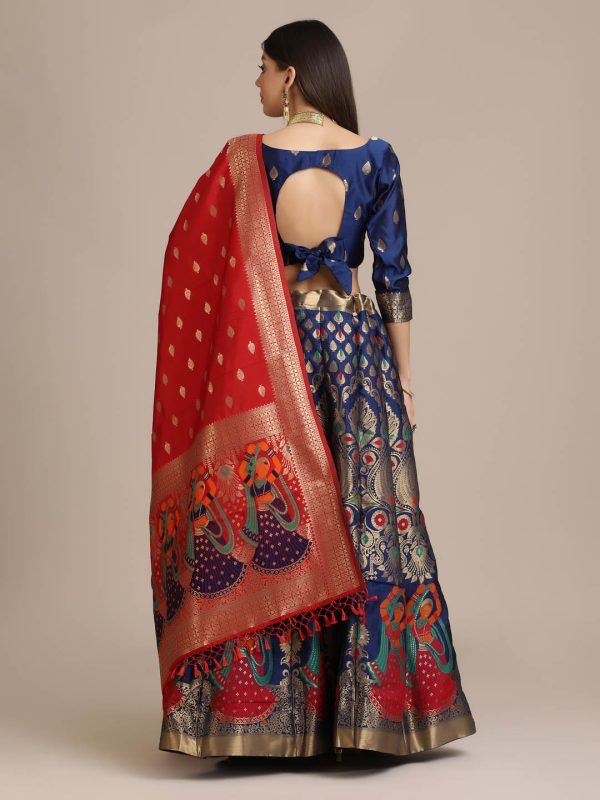 Banarasi Silk Blue Lehenga Choli