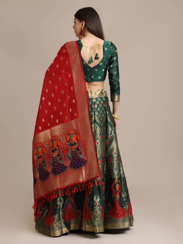 Banarasi Silk Green Lehenga Choli