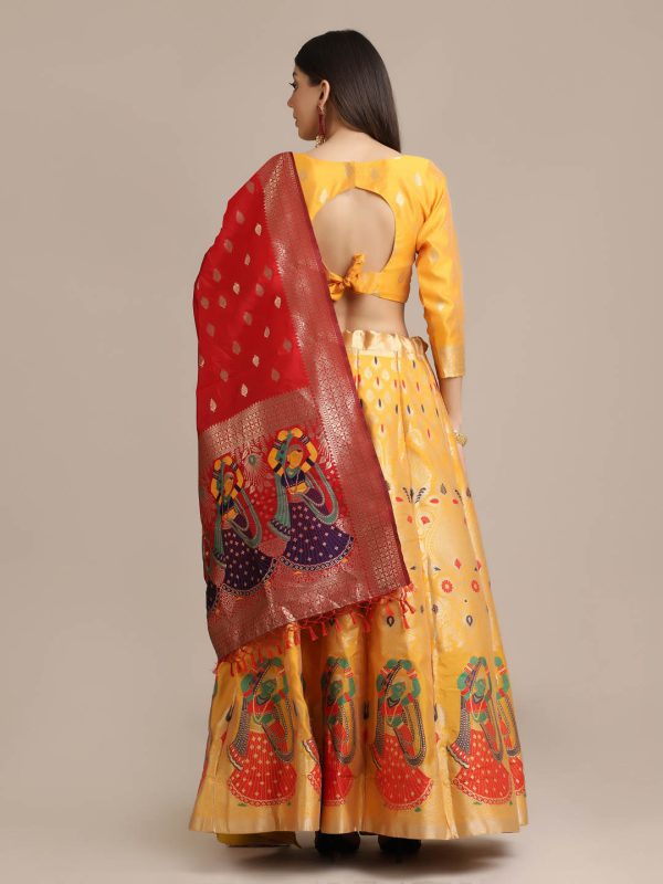 Banarasi Silk Yellow Lehenga Choli