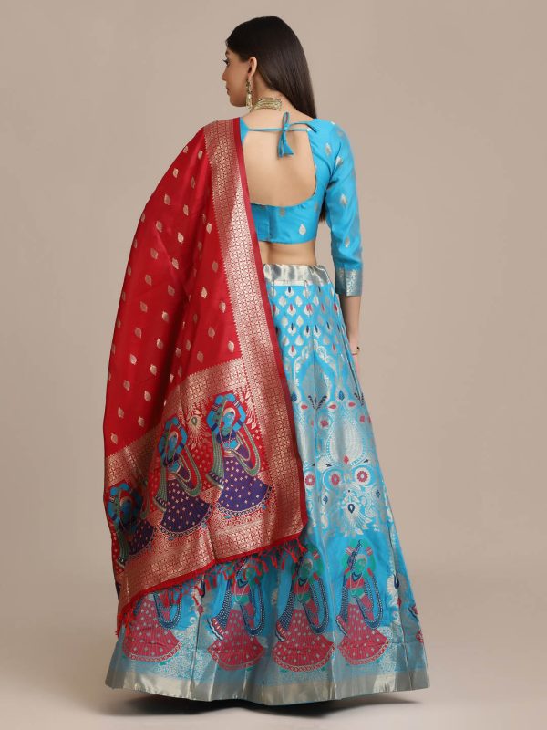 Banarasi Silk Rama Lehenga Choli