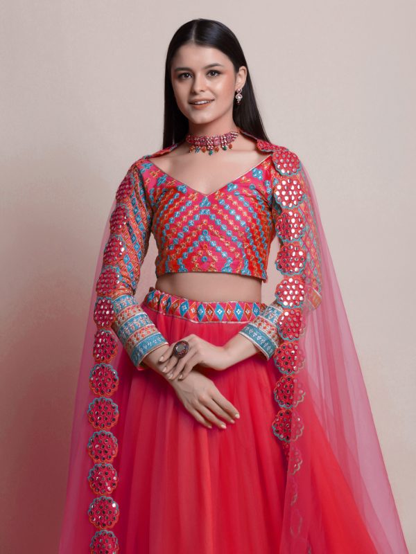 Charming Red Silk Lehenga Set