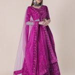 Taffeta Silk Purple Lehenga Choli