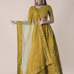 Taffeta Silk Yellow Lehenga Choli