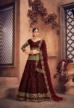 Maroon Wedding Lehenga