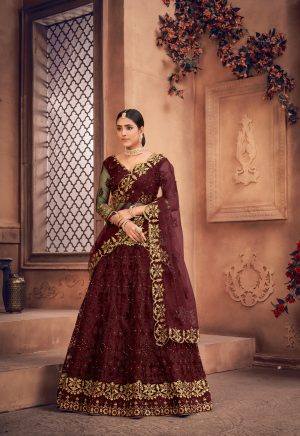 Maroon Wedding Lehenga