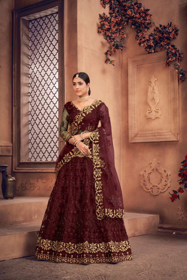 Maroon Wedding Lehenga