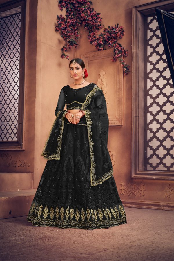 Black Wedding Lehenga