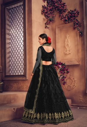 Black Wedding Lehenga