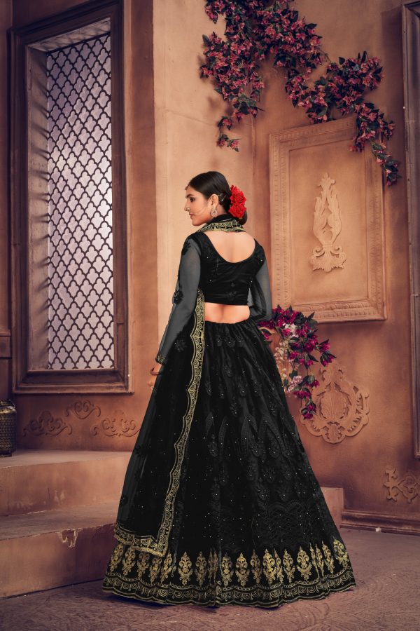 Black Wedding Lehenga