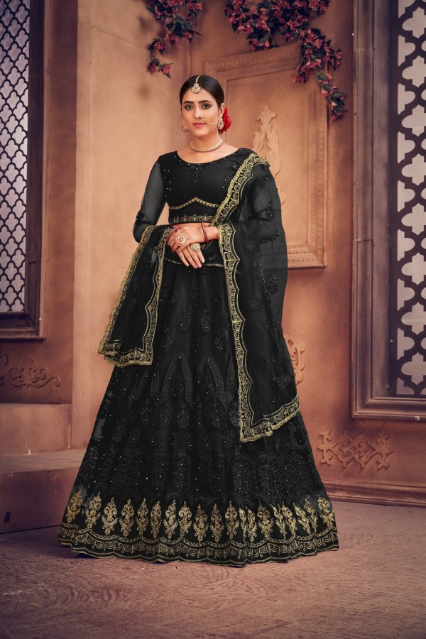 Black Wedding Lehenga