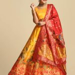 Parrot Design Yellow Lehenga