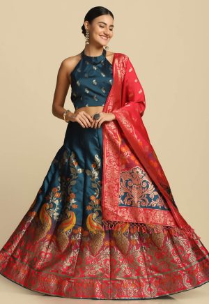 Parrot Design Rama Lehenga