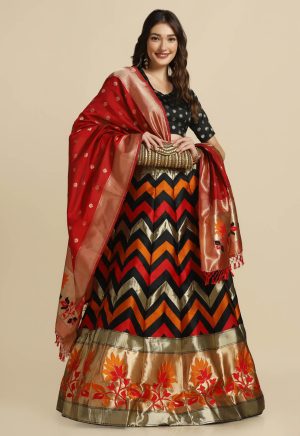 Silk Black Lehenga Choli