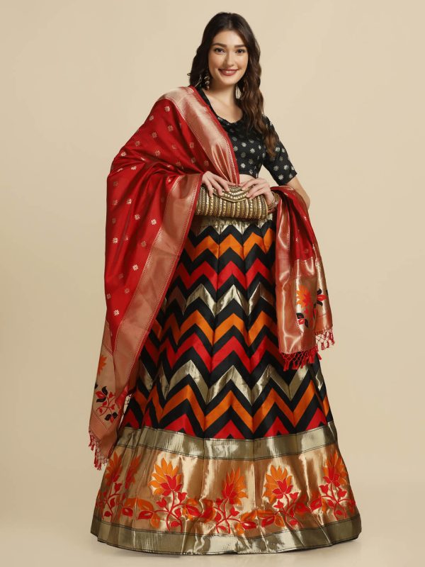 Silk Black Lehenga Choli