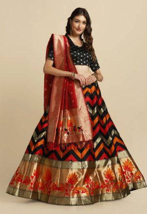 Silk Black Lehenga Choli