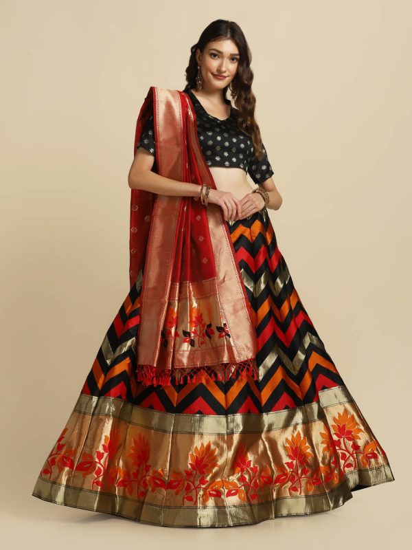 Silk Black Lehenga Choli