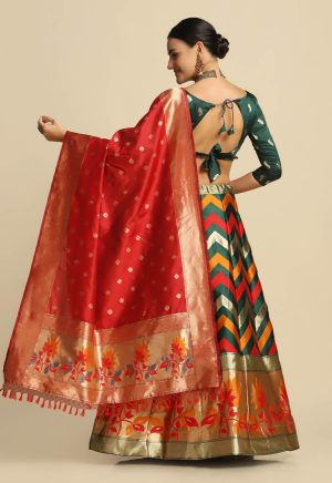 Silk Green Lehenga Choli