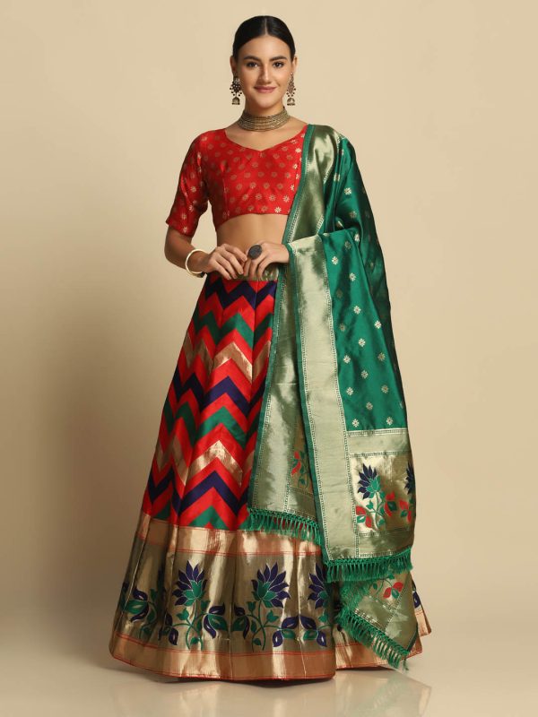 Silk Red Lehenga Choli