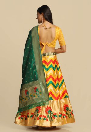 Silk Yellow Lehenga Choli