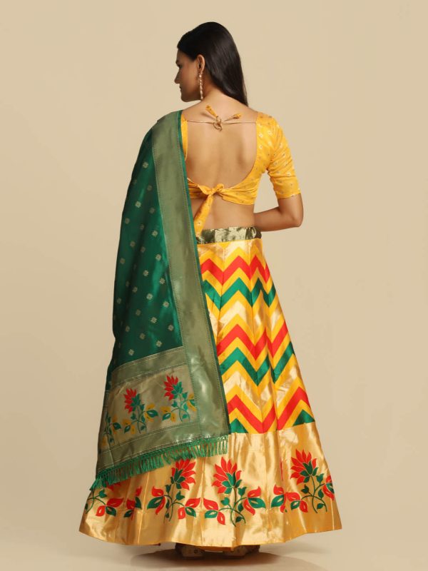 Silk Yellow Lehenga Choli