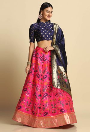 Silk Pink Lehenga Choli