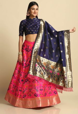 Silk Pink Lehenga Choli