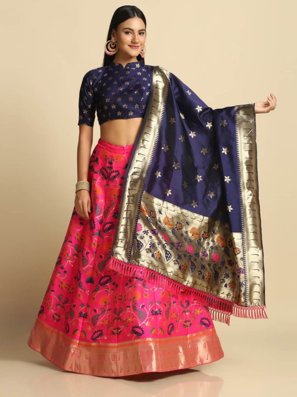 Silk Pink Lehenga Choli