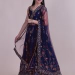 Silk Embroidered Blue Lehenga