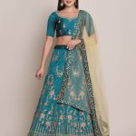 Silk Embroidered Green Lehenga