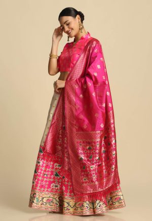 Woven Pink Lehenga Choli