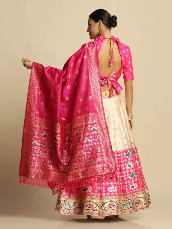 Woven Pink Lehenga Choli