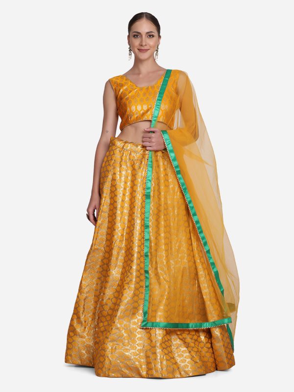 Yellow Banarasi Lehenga Choli