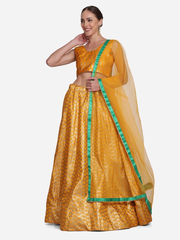 Yellow Banarasi Lehenga Choli