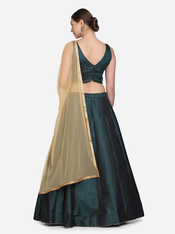 Woven Work Rama Lehenga Choli