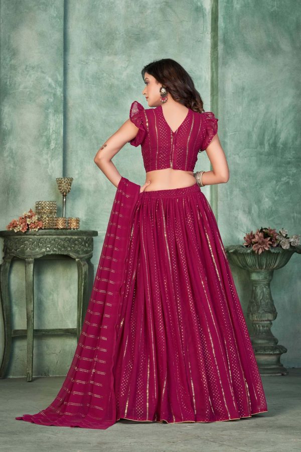 Georgette Pink Lehenga Choli