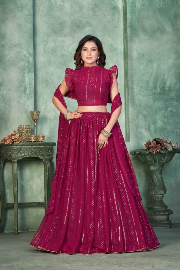 Georgette Pink Lehenga Choli