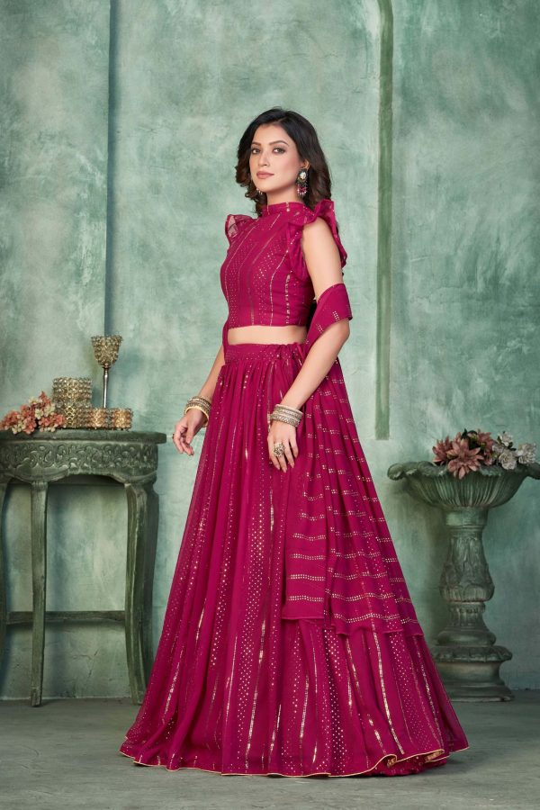 Georgette Pink Lehenga Choli