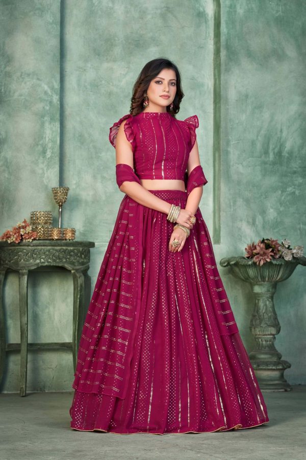 Georgette Pink Lehenga Choli