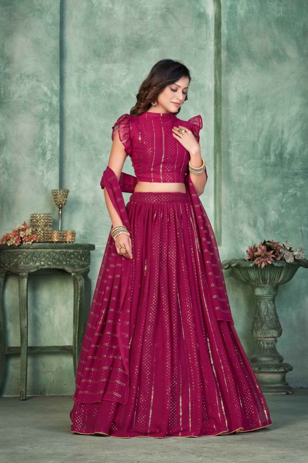 Georgette Pink Lehenga Choli