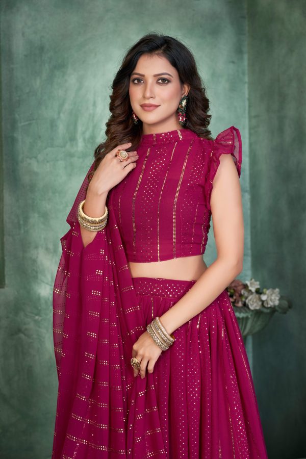 Georgette Pink Lehenga Choli