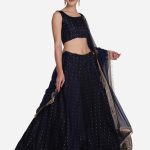 Foil Work Blue Lehenga Choli