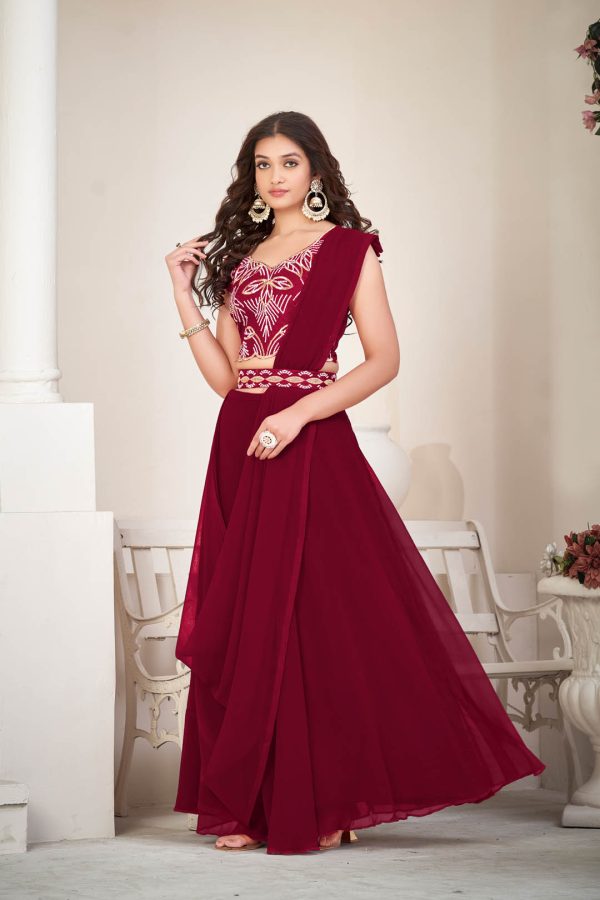 Maroon Festive Lehenga Choli