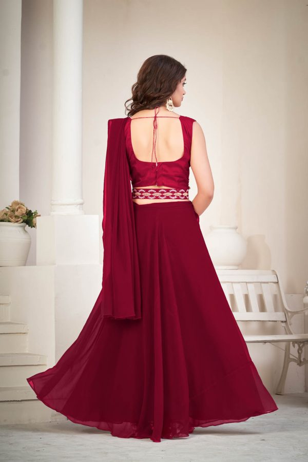 Maroon Festive Lehenga Choli