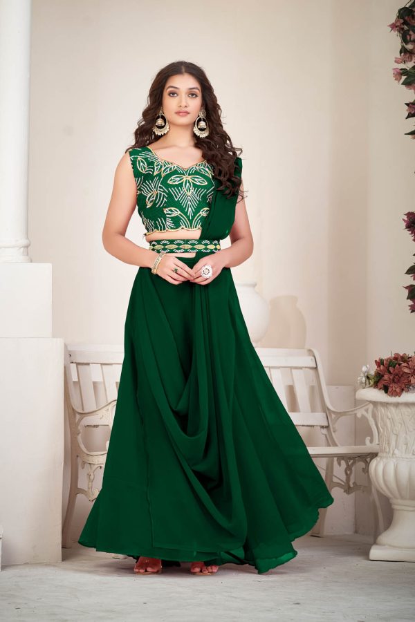 Green Festive Lehenga Choli