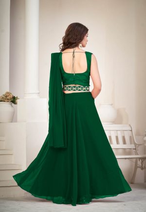 Green Festive Lehenga Choli