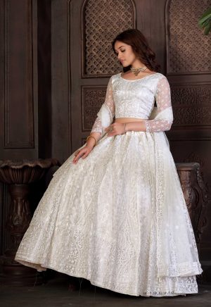 White Net Lehenga Choli