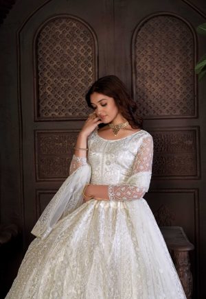 White Net Lehenga Choli