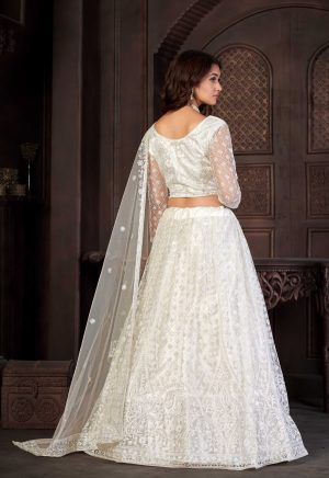 White Net Lehenga Choli